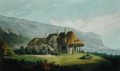 Thatched seaside villa for James Vine Esq., at Puckaster, Isle of Wight by Matthew Dubourg